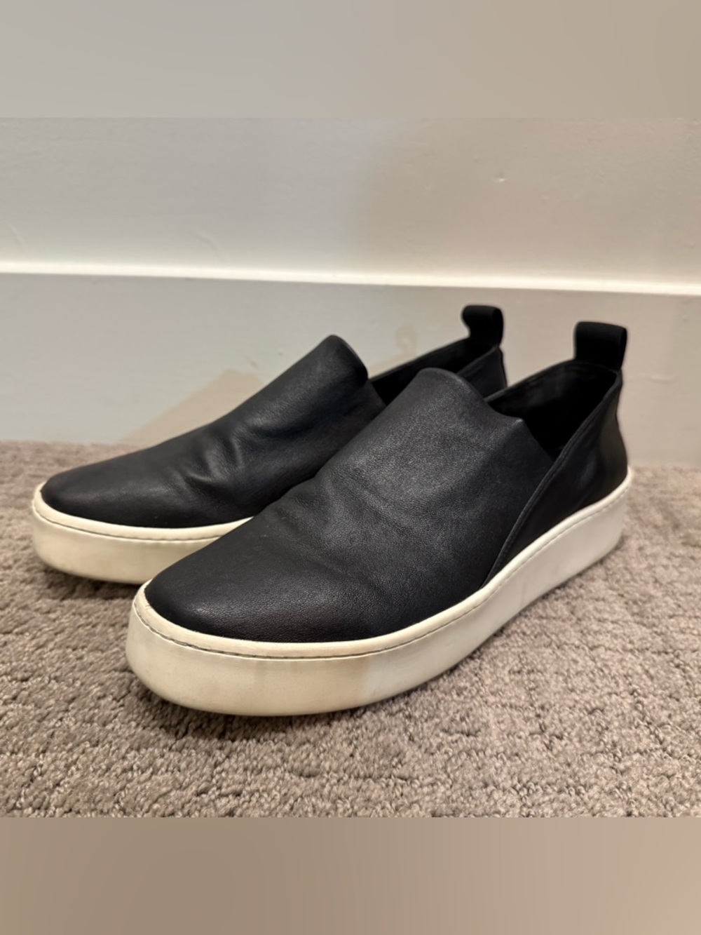 Vince Warren Black Leather Platform Sneakers (Size 7)